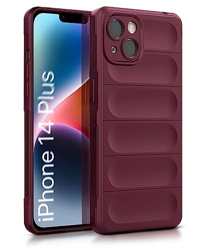 Image of WOW IMAGINE Ultimate Silicon Back Cover Case for Apple iPhone 14 Plus | Military Grade Drop Protection Shockproof Bumper | Anti-Slip Grip | Scratch Proof Micro-Fibre Cloth Inside (Crimson Red)