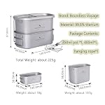 iBasingo Titanium Mess Kit with Folding Handle Hanging Ring - Image 2