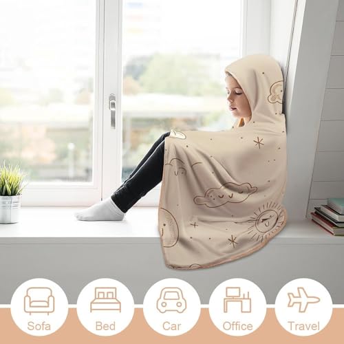 Couverture à capuche beige pour rester au chaud sans frissonner