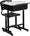 Flash Furniture Adjustable Height Student Desk and Chair with Black Pedestal Frame
