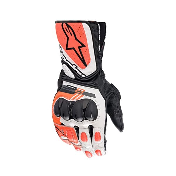 Alpinestars SP-8 V3 Men's Street Motorcycle Gloves - Black/White/Red Fluo/X-Large
