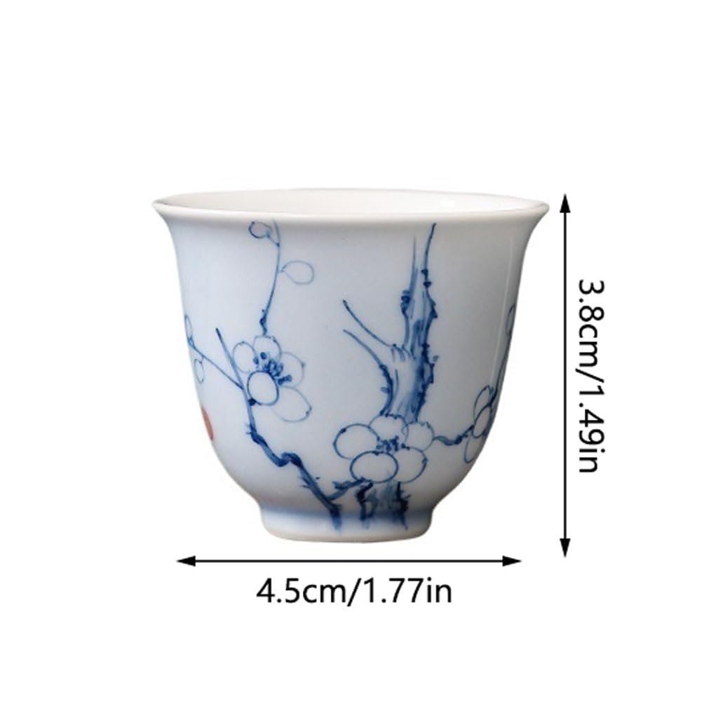Filiżanki do matcha kubek do herbaty ręcznie malowany kwiat śliwy mała filiżanka do herbaty wykwintny ceramiczny kubek zapachowy osobista impreza filiżanka do herbaty zestaw do herbaty kubek