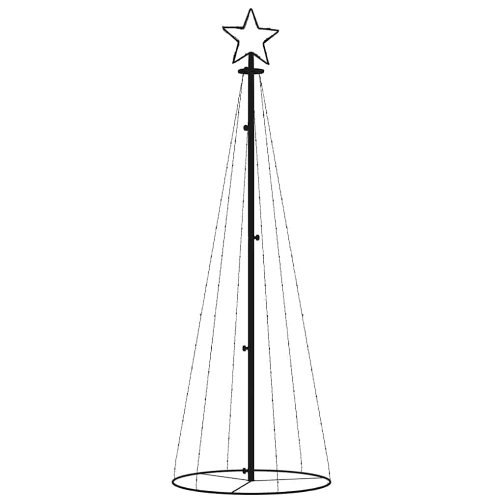 vidaXL Árbol de Navidad Cónico 108 LED Iluminación Navideña Festival Adorno Decoración Jardín Patio Exteiror Interior Blanco Cálido 70x180 cm