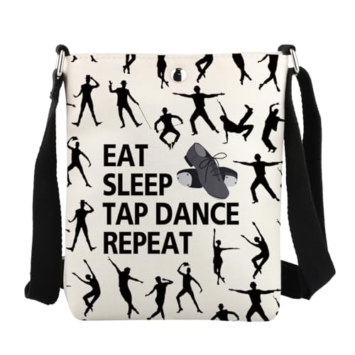JYTAPP Tap Dancing Crossbody Bag Eat Sleep Tap Dance Repeat Crossbody Purse Bag for Tap Dance Lovers Gifts