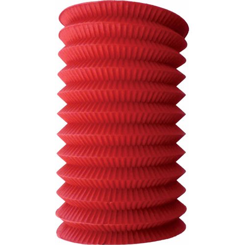 Lampion cylindrique ignifugé Rouge pqt 10 par 10