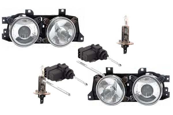  Fari adatti per BMW Serie 5 E34 09/88-10/95 + H1 Sinistra Destra con servomotore