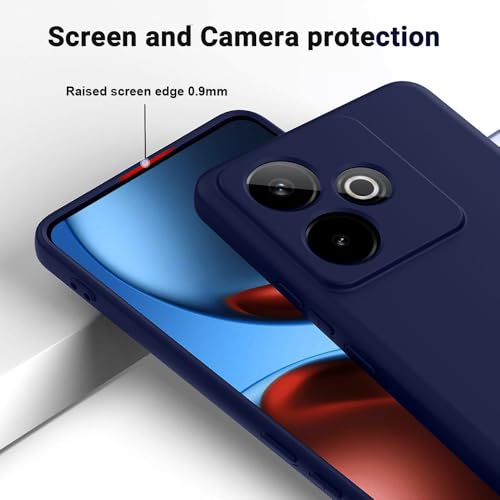Image of Back Cover for Realme GT 7 5G / GT 7T 5G | Full Camera Protection | Premium Liquid Silicon Case | Flexible Bumper Case for Realme GT 7 5G / GT 7T 5G (Dark Blue)