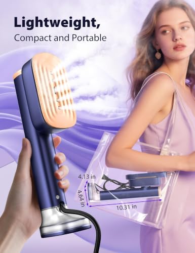 Image of Sundu Travel Steamer for Clothes,35 g /min Steam Quick Wrinkle Removal | Garment Steamer With 180ml Tank,35min Powerful Steam,4 Modes ,Touch Control, LED Display,Portable for Travel & Home Blue
