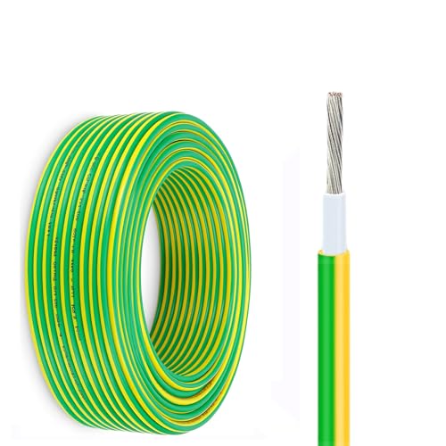 Cable Eléctrico De 30 M, Calibre 24/22/20/18, Con Aislamiento De Doble Capa Y Resistencia A Temperaturas De 105 °C Flexible, Libre De Oxígeno, Cobre Estañado(Yellow-green,22AWG)
