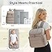 mommore Diaper Bag Backpack, Baby Bag with Waterproof Changing Pad and Stroller Straps for Toddler, Diaper Backpack for Mom Dads with Insulated Pockets & Pacifier Case, Baby Essential, Checkered Khaki