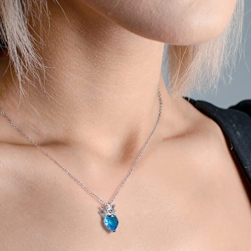 Joycuff Gifts For Daughters From Mothers September Birthstone Birthday Gift For Daughter From Mom Crown Heart Birthstone Necklaces For Valentine's Day Easter Christams Dainty Pendant Jewelry For Her #TOP3