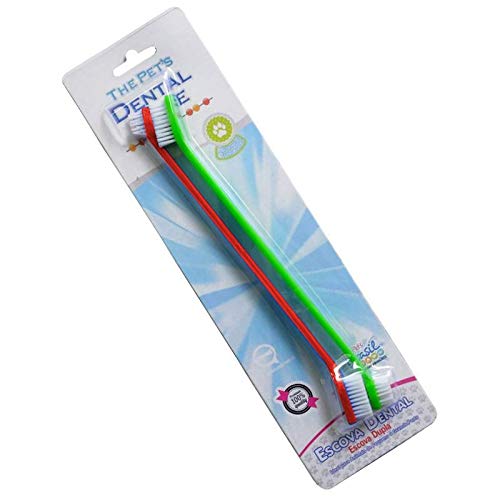 Kit Higiene Bucal Cachorro Dedeira + Escova Dupla + Pasta de Dente