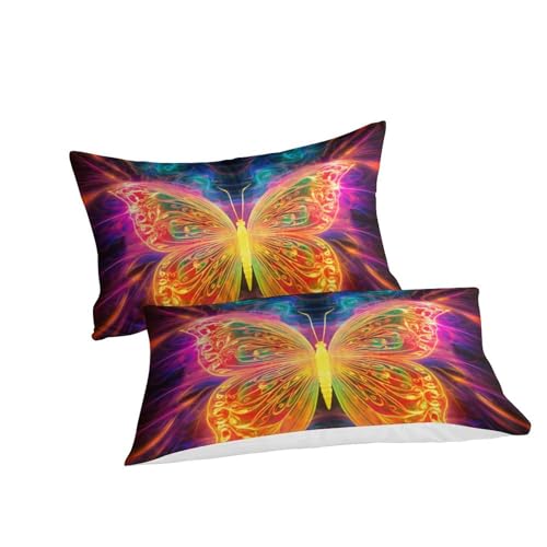 Housse de couette 140x200 papillons 3D pour lit simple avec fermeture éclair pratique - 3