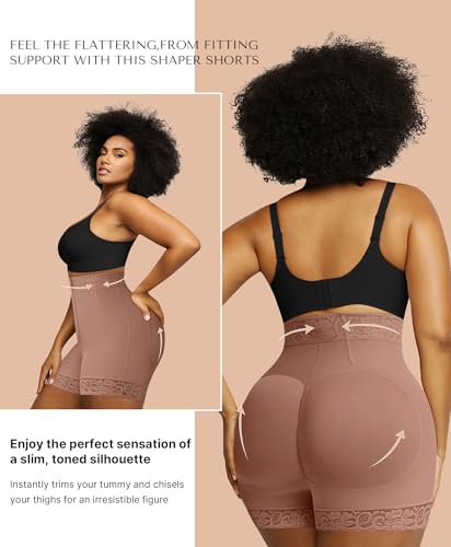 Image of SHAPELLX Shapewear Tummy Control Fajas Colombianas Moldeadoras Butt Lifting Shapewear Shorts For Women With Zip Closure