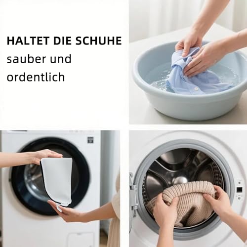 Schuh-Wäschesack mit Reißverschluss - 2 Stück Netz Schuhsack Waschmaschine (39x29x26 cm), Reisesocken, BH, Dessous, Turnschuhe, High Protection Mesh Schuhbeutel für Waschmaschine, Lagerung und Reisen