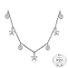 Sternennacht 1.2ct Zirkonia Chocker Stern Halskette 925 Sterling Silber Geschenk für Frauen oder Mädchen