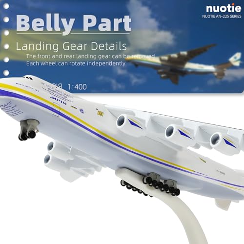 NUOTIE Antonov AN-225 Mriya 1/400 Diecast Metall Flugzeug Modellbausatz Militärtransport Flugzeugmodell mit Ständer für Sammlungen oder Geschenk (Ukrainische Malerei)