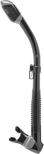 Vista 44 de Cressi Adult Diving Dry Snorkel with Splash Guard and Top Valve - Supernova Dry: Designed in Italy Aguamarina translúcida.