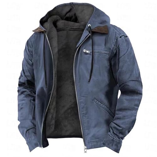 Thickened Fleece Button Jacket for Men, Warm Winter Jackets for Men, Men's Polar Fleece Warm Lined Jacket with Pockets
