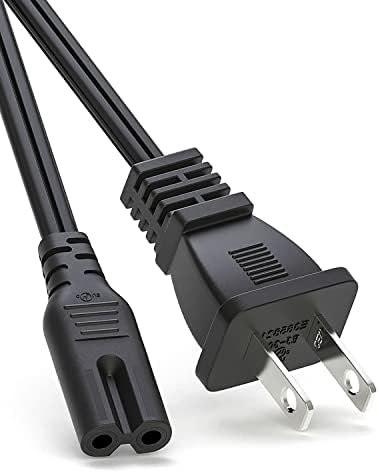 12Ft AC Power Cord for PS5 PS4 PS3,Xbox One S/X,Samsung TCL Roku Apple Toshiba Insignia LED LCD Smart TV,2 Prong Power Cable Replacement for HP Canon Printer