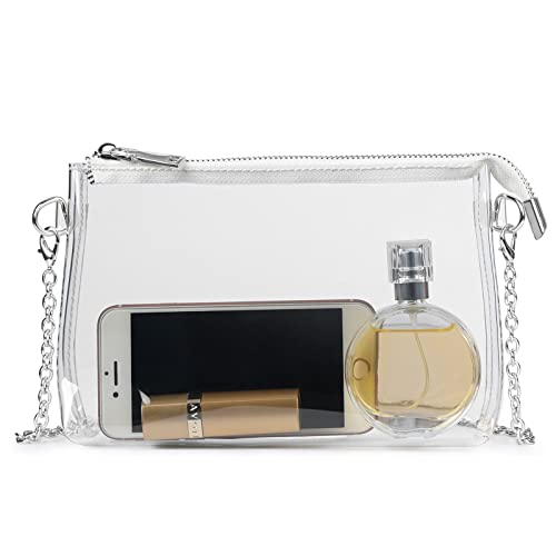 Image of Lorbro Clear Purse for Women Stadium Approved, Clear Crossbody Bag with Zipper Closure, Transparent Purse for Concert Sports