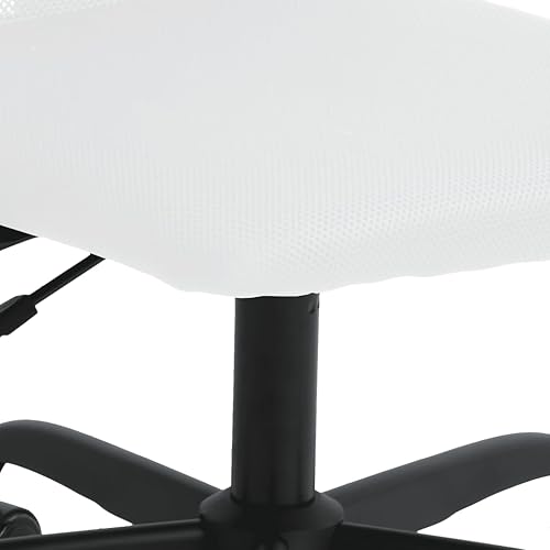 Miniatura 8 de Silla ergonómica de escritorio para computadora para oficina en casa, silla de oficina, tela de malla blanca, piel sintética, metal, madera