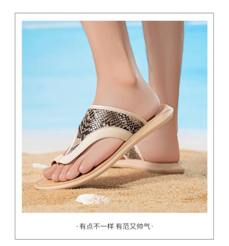 Chanclas de hombre con estampado de serpiente para caminar cómodo este verano 4