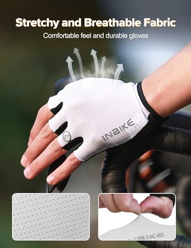 INBIKE Luvas de ciclismo para homens e mulheres, luvas respiráveis para ciclismo de estrada com almo