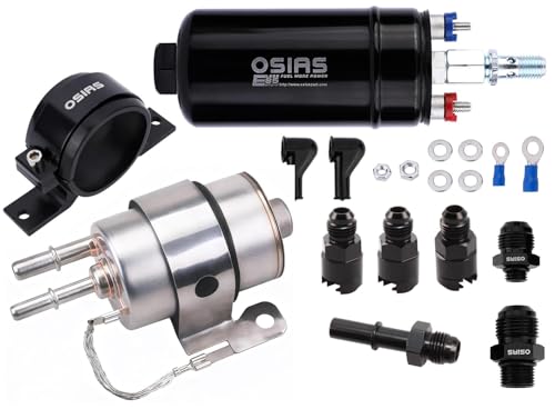 OSIAS 300LPH Inline Fuel Pump & 58 PSI Regulator Kit