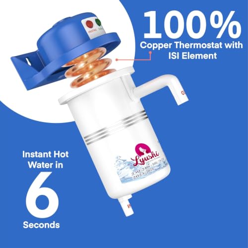 Image of Portable Instant Water Geyser for Bathroom & Kitchen, 3000W Electric Mini Water Heater with Auto Cut-Off, Fast Heating Tankless Hot Water Heater, Wall Mount Compact Electric Geyser, Home, Wash Basin