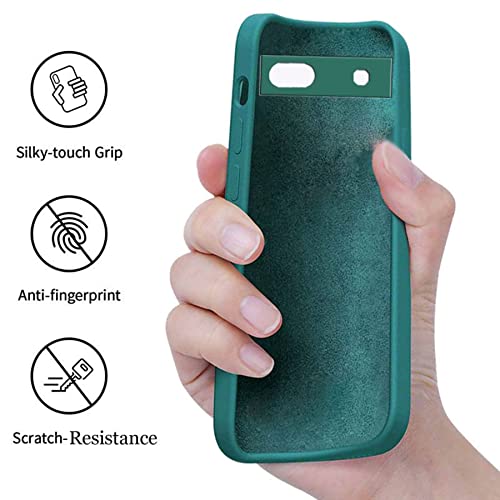 Image of A rtistque Liquid TPU Silicone Matte Shockproof Flexible with Camera Protection Soft Back Cover Case for Google Pixel 6A - Green