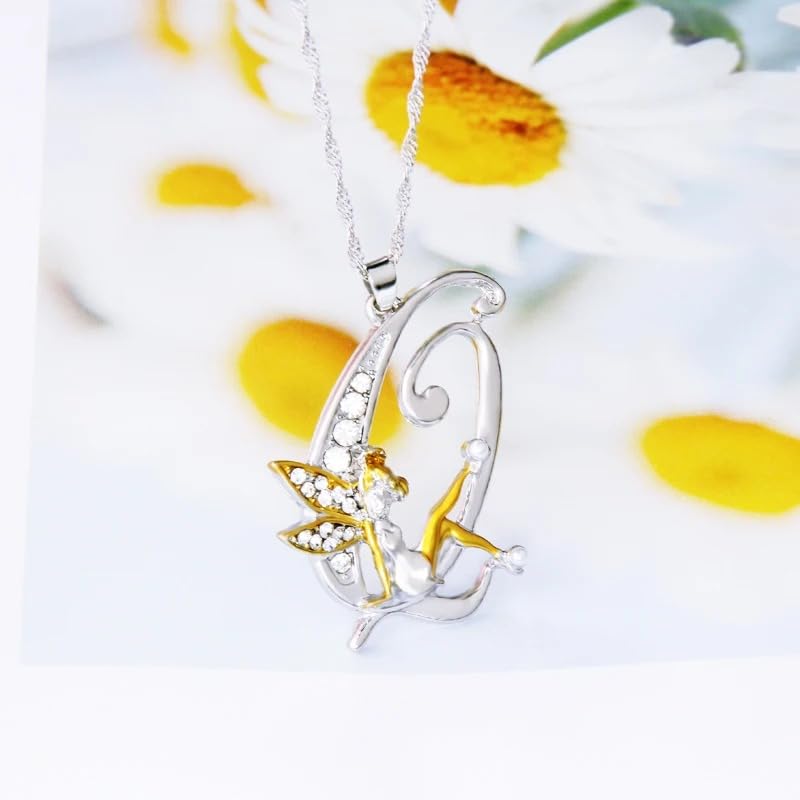 Collier de fée en argent 925 avec lettre alphabet en cristal éclatant - 6