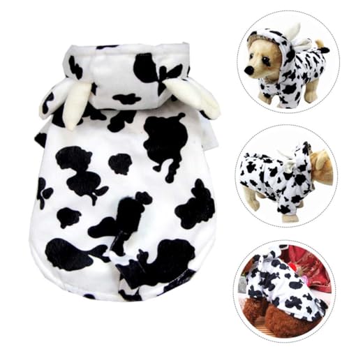 Disfraz para perros modelo vaca talla M blanco miniatura 6