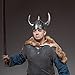 Servllcell Viking Helmet with Horns for Adult,Plastic Norse Barbarian Warrior Hat Medieval Viking Costume,Funny Halloween Party Hat(B)