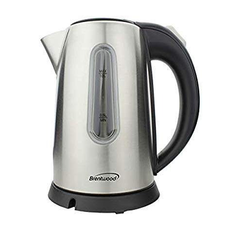 Brentwood Appliances KT1710S 1-Liter Stainless Steel Cordless Electric Kettle (Silver), 1Lt