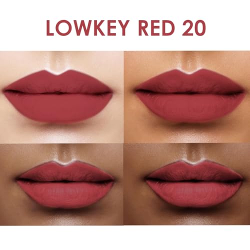 Image of One Wish Creamy Matte Lipstick Long Lasting for Women - Lowkey Red Shade 20 | Full Coverage | Creamy Formula | No Flaky Lips | No Dryness | High-Pigment | SPF | Vitamin E, Almond Oil & Shea Butter for Moisturising Lip | 8 Hrs Lasting | Smooth Finish | 3.8 gm