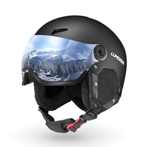 LUMDEER Kyro Leicht & Sicher Skihelm mit Visier Klappbar für Herren Damen
