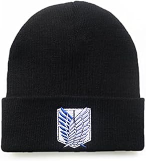 Bonamana Attack On Titan Anime Wings Hat Knitted Hat Winter Beanie Hats Slouch Hat Soft Knitted Hat Ski Hat Wool Hat for Kids Boys Girls Teenagers Hat Fans Birthday Gifts