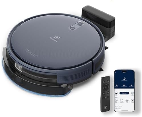 Electrolux Robô Aspirador de pó 4 em 1 Wi-Fi MOP Passa Pano Seco e Úmido até 2h bateria App Inteligente e Base Carregamento Experience Sensor Antiqueda Experience ERB44 Bivolt
