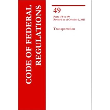 Paperback CFR Title 49 Parts 178-199 Transportation Book