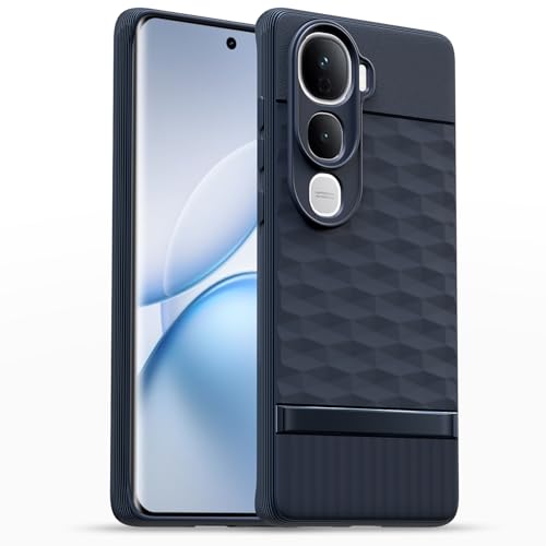 Image of Pikkme Back Cover for Vivo Y400 Pro 5G Soft Grip 3D Hexa Cube Texture Silicone Bumper Case (Blue)