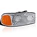 SPEC-D TUNING Chrome Housing Clear Lens Passenger Right Side Headlight Compatible with 1999-2006 GMC Sierra 1500/2500/3500, Head Light Lamp Assembly