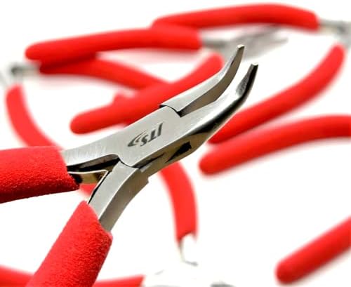 148mm Bent Nose Pliers Foam Handles Ergonomic Wire Wrapping Jewelry Making Tool By JTS