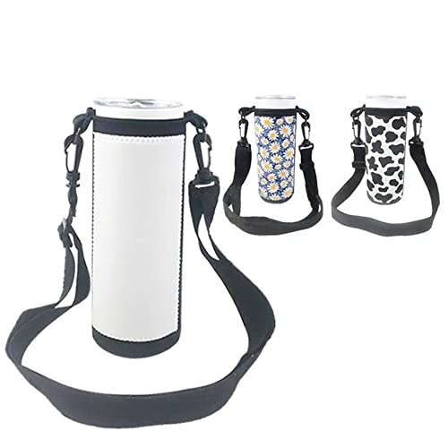 MELDIKISO 10pcs Sublimation Blank Neoprene 20oz Skinny Straight Tumbler Sleeve Tumbler Holder Water Bottle Carrier with Shoulder Strap