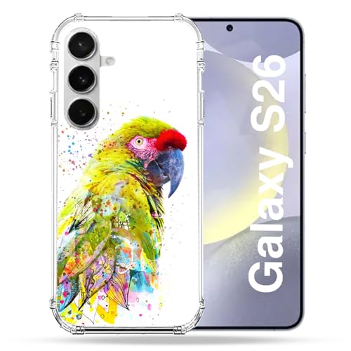 Coque Samsung S26 antichoc perroquet jaune protection arrière rigide téléphone