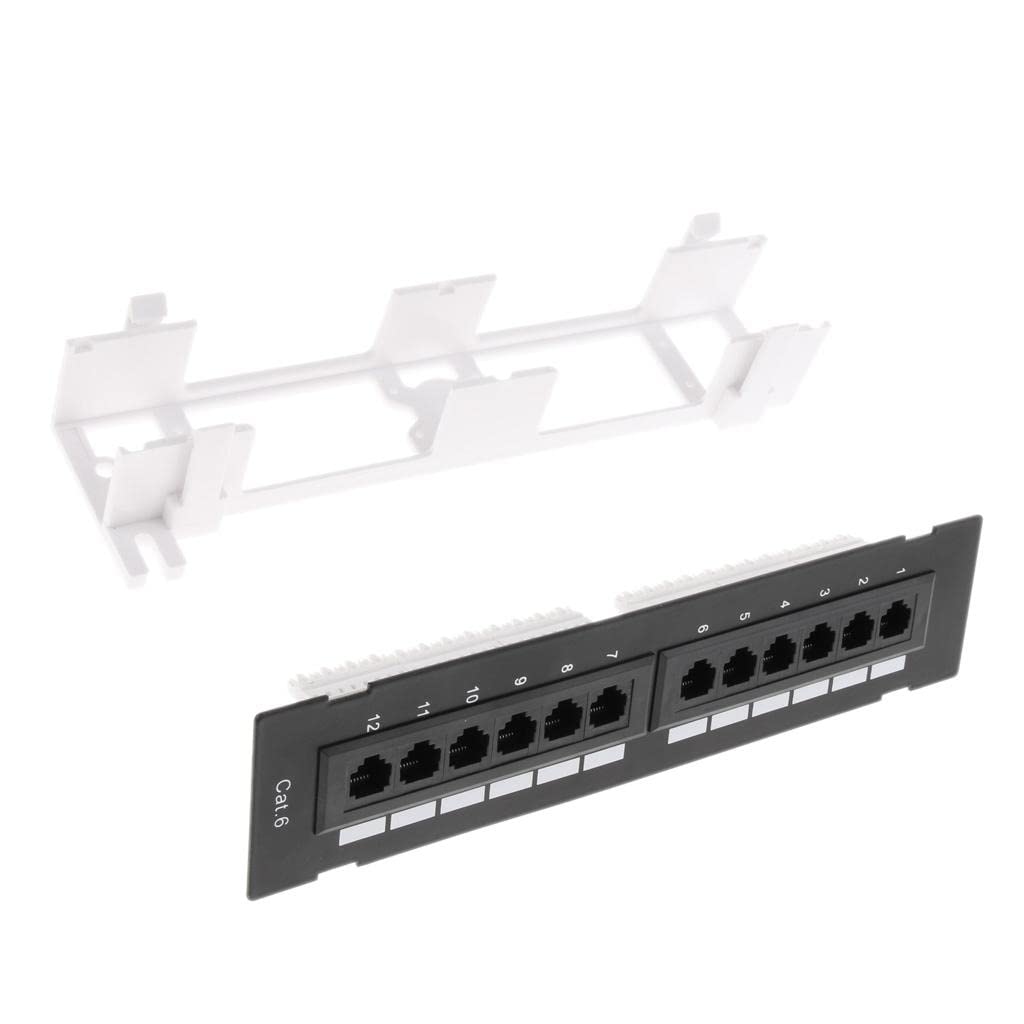 2 set di 12 porte Cat5e/6 non schermati Patch Panel di rete 10 pollici