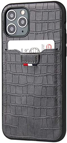 Coque arrière iPhone 12 Mini cuir crocodile gris étui antichoc