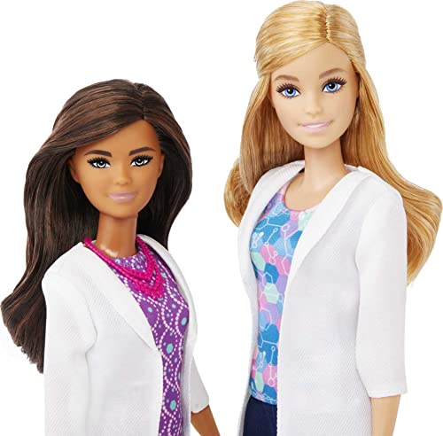 image for Barbie Careers Playset, Science Lab with 2 Scientist Fashion Dolls, Be
