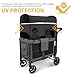 LUAATT 4-Sided Breathable Sunshade Net Canopy Compatible for Wonderfold W4/W2 Wagon Stroller,Lightweight Mesh Sunshade Net (Black)