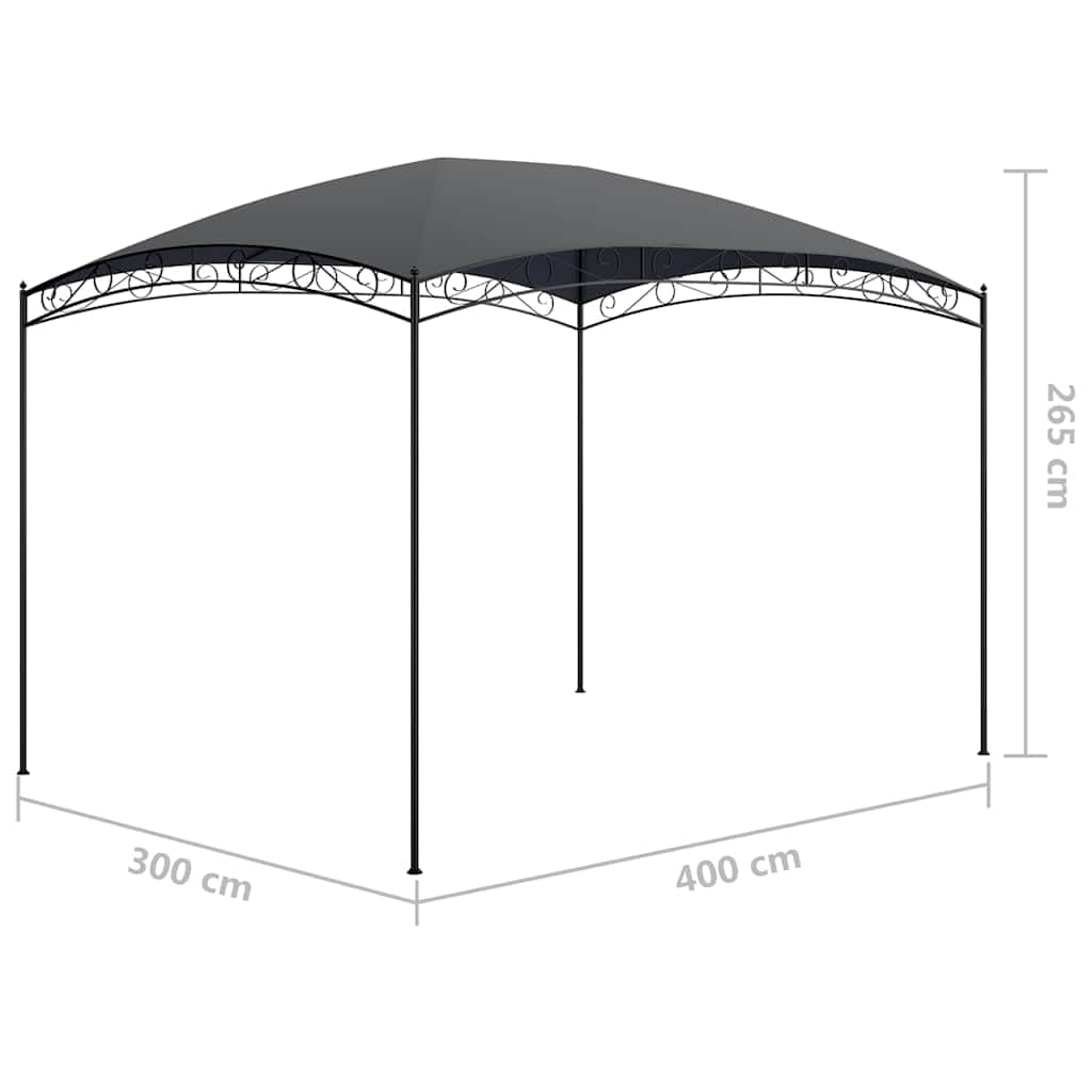 Pawilon 3 x 4 x 2,65 m, antracyt, 180 g/m²